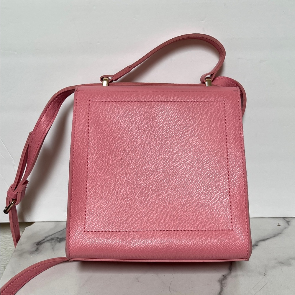 Structured Pink Crossbody Bag with Gold Ring Detail - Picture 2 of 5